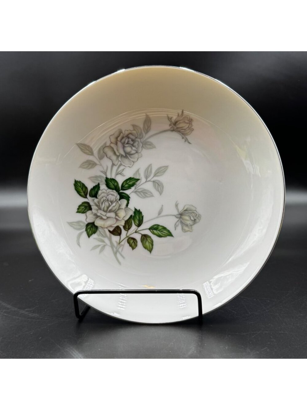 Vintage Sone China Japan 1873 Floral Platinum Trim Soup Bowl Collectible